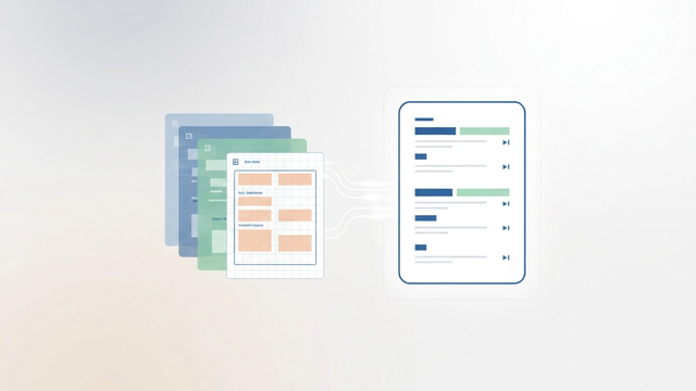 An abstract arrangement of layered geometric shapes with soft gradients and clean lines, emphasizing structured financial data and clear tax return presentation for audit-readiness.