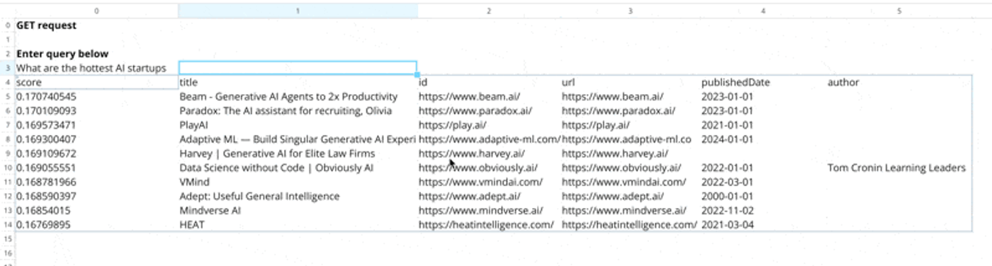 Making API Requests From Your Spreadsheets