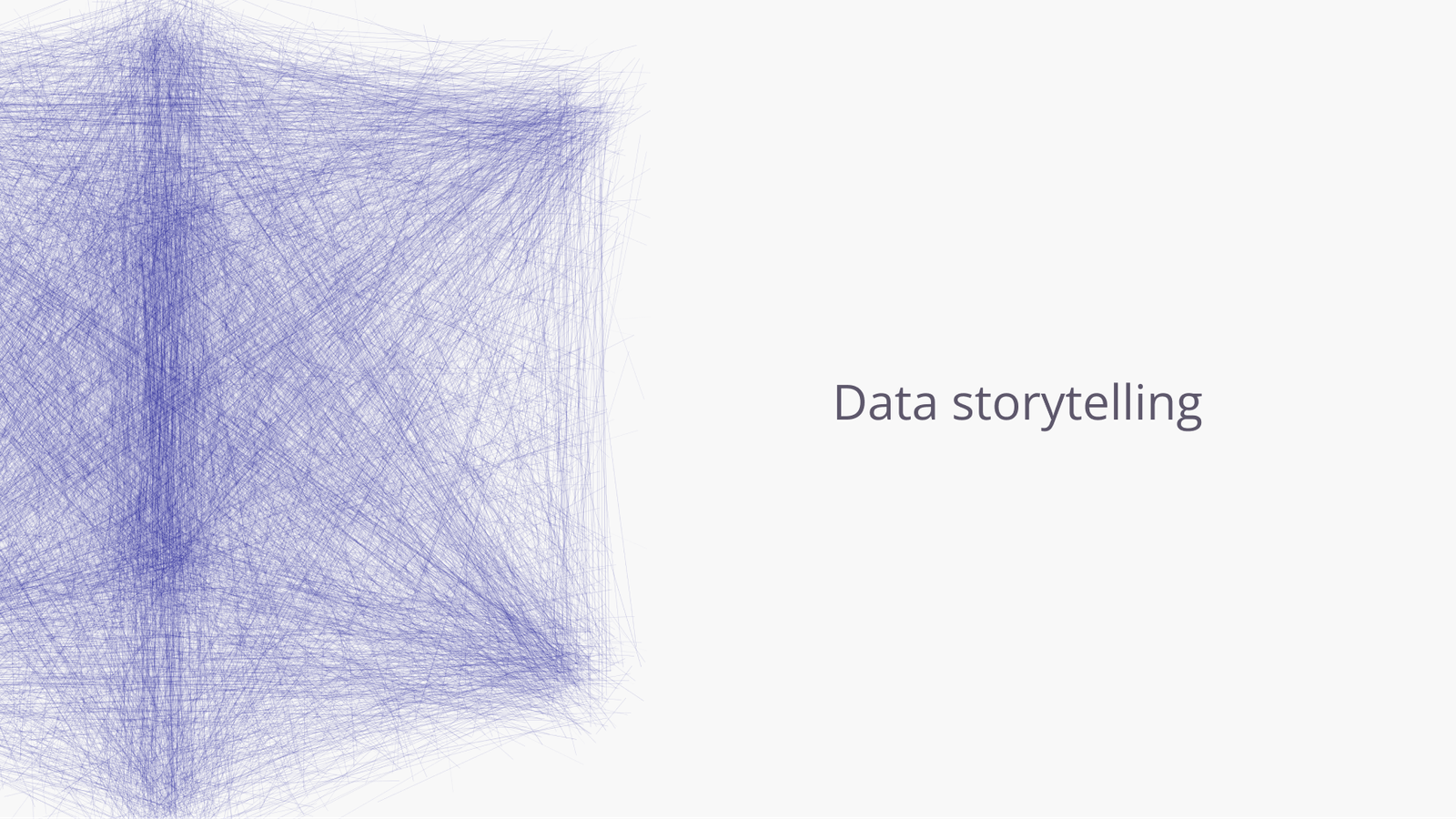 Data storytelling text next to an abstract cube.