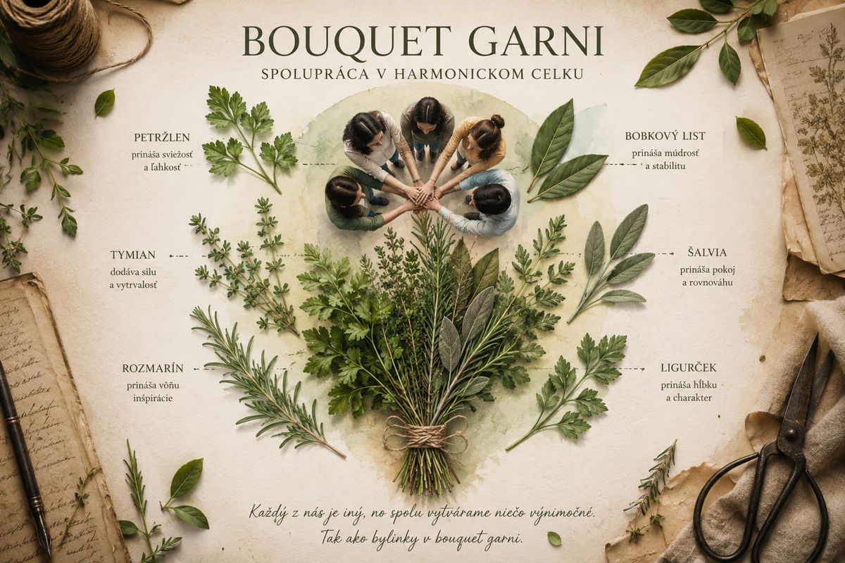 Bouquet garni – história, využitie v kuchyni a symbolika tradičného zväzku bylín.