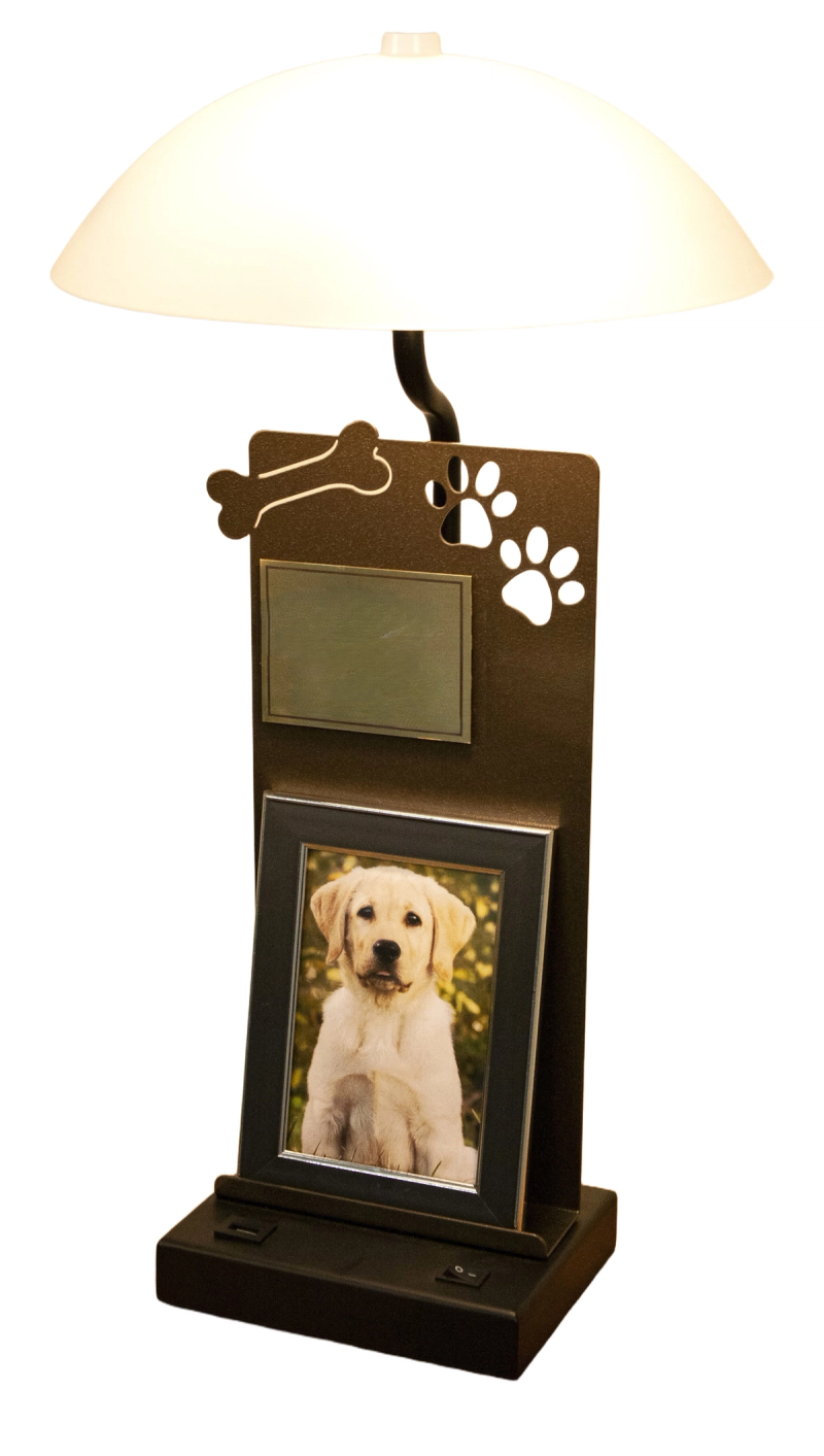 RL-1-0232-PET -USB (1) Black Texture PC on Base & Staturary Bronze PC on Back White Glass Shade no verbiage
