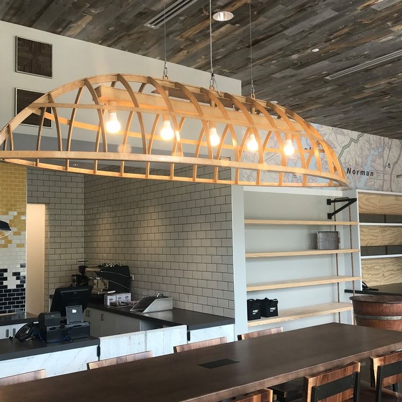 This unique install at Trilogy Lake Norman Clubhouse features many different materials. Custom design in collaboration with Design Lines, Inc.
