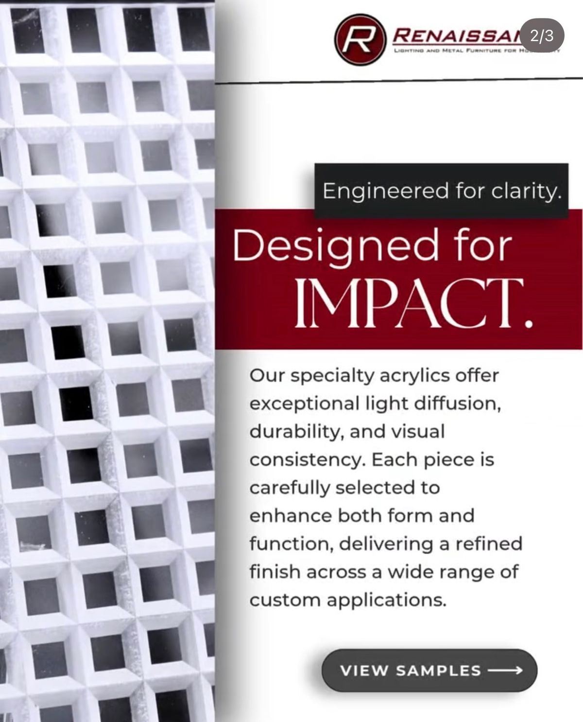 The right material does more than complete a design; it helps define the experience.

Our specialty acrylics offer versatile solutions for projects requiring…
