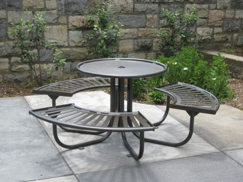 Three Bench Carousel Table