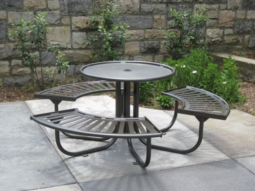 Three Bench Carousel Table