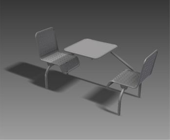 Wall Mounted Table with Chairs