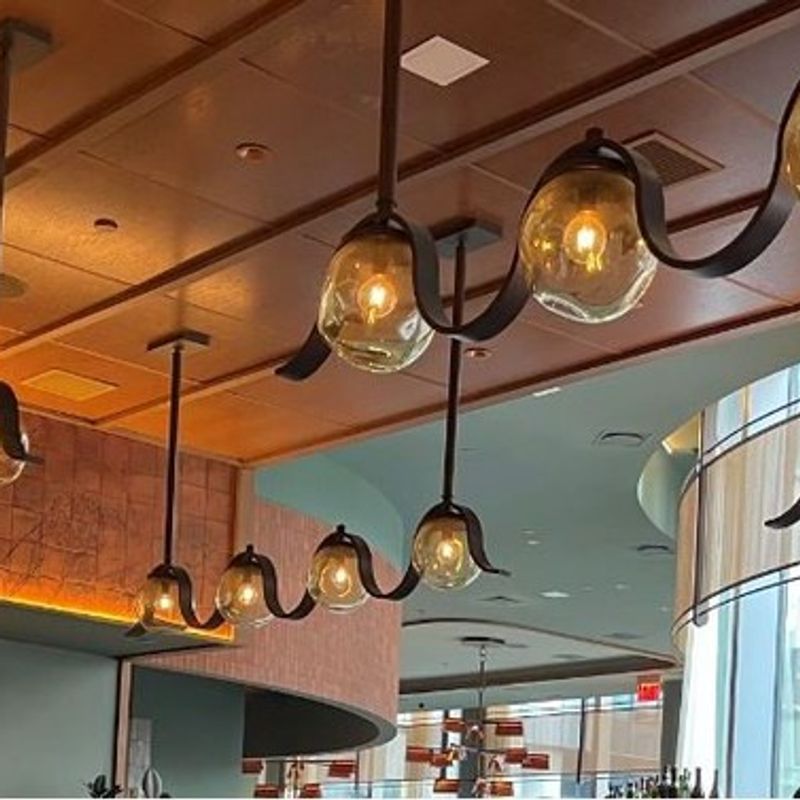 RL-3-1493
98” L x 12” Dia. x 54” OAH
LC Bronze Powder Coat
Walnut Veneer 
Light Amber Glass

#rclfinc #madeinusa