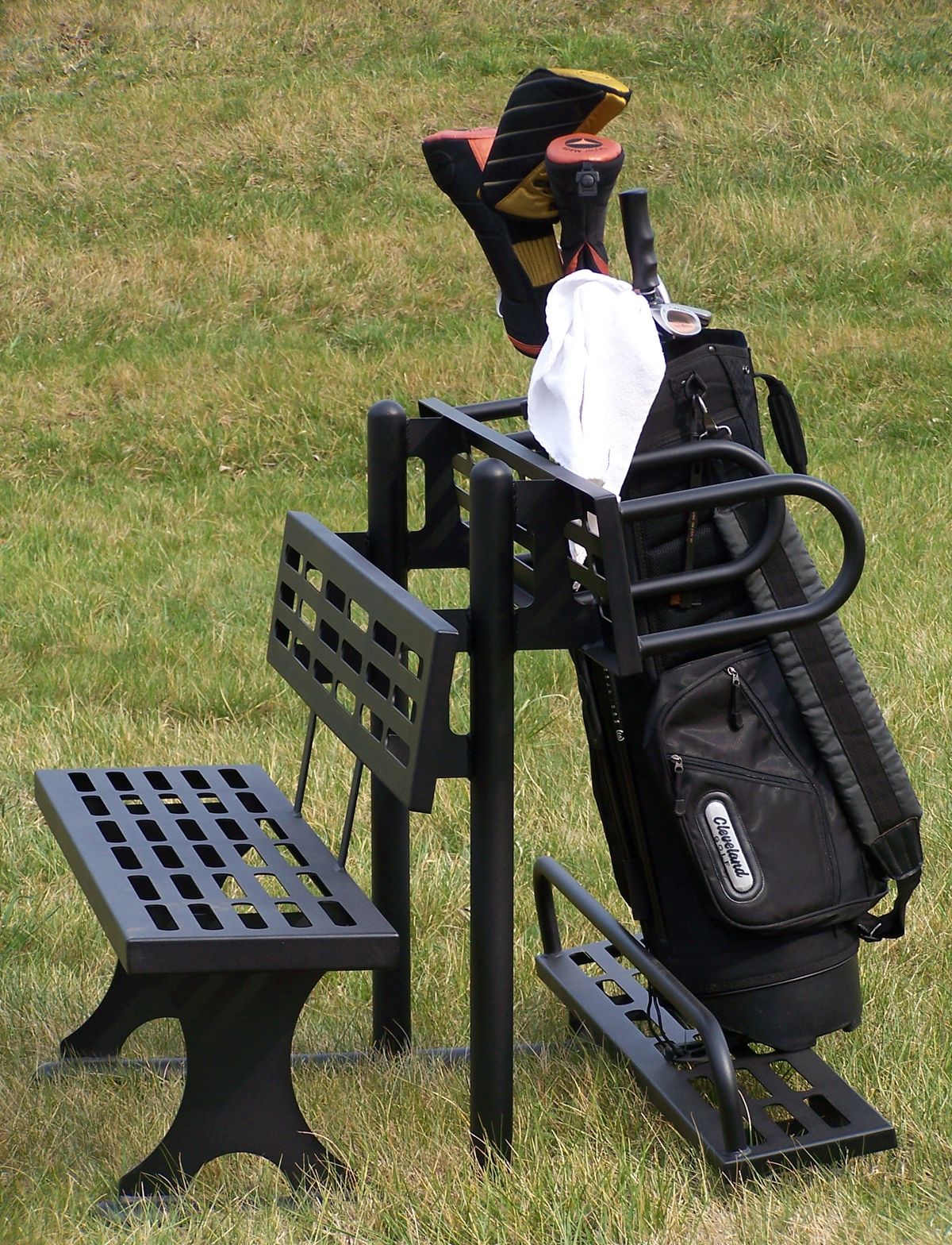 Golf Bag Stand with Seat