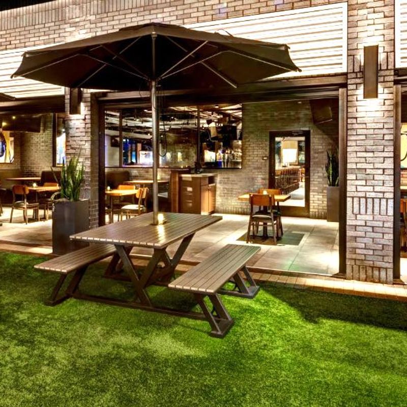 Yard House Dining
Proudly Made in the USA!

RF-PT-0501-72-ADA
72” L x 70.5” W x 30.75” H
Grey Speckle Powder Coat 
Grey Coastal Faux Teak Wood 

Install - Ya…