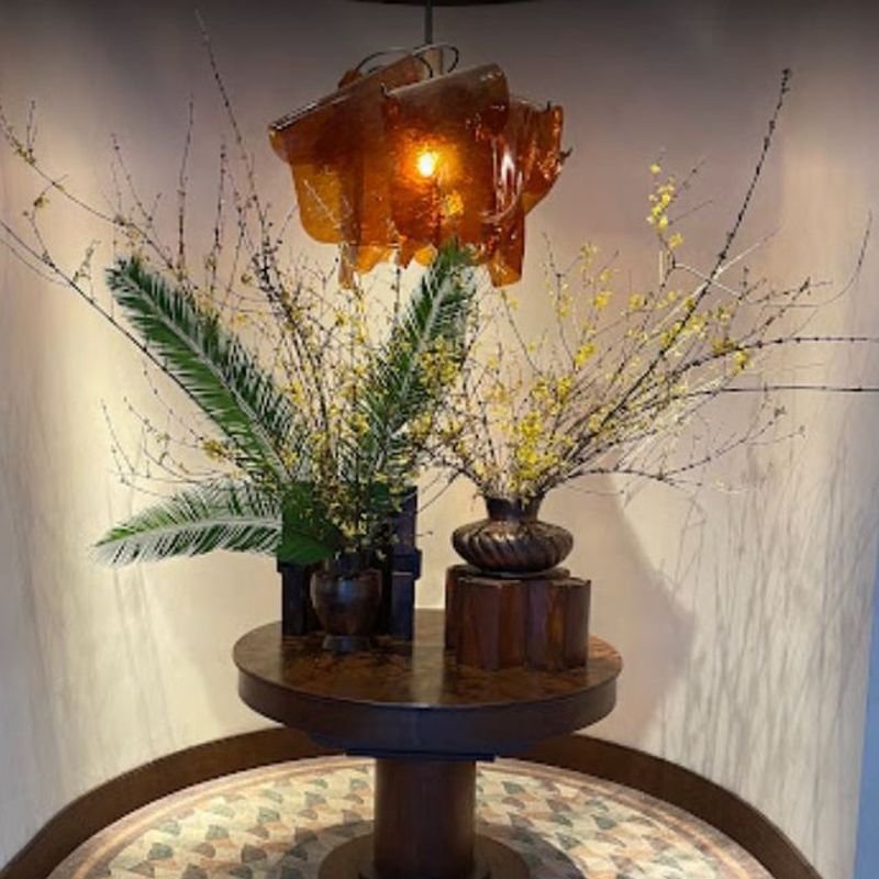 RL-3-1491
36” Dia. x 24.5” H x 48” OAH
LC Bronze Powder Coat
Walnut Veneer 
Light Amber Glass

#rclfinc #madeinusa