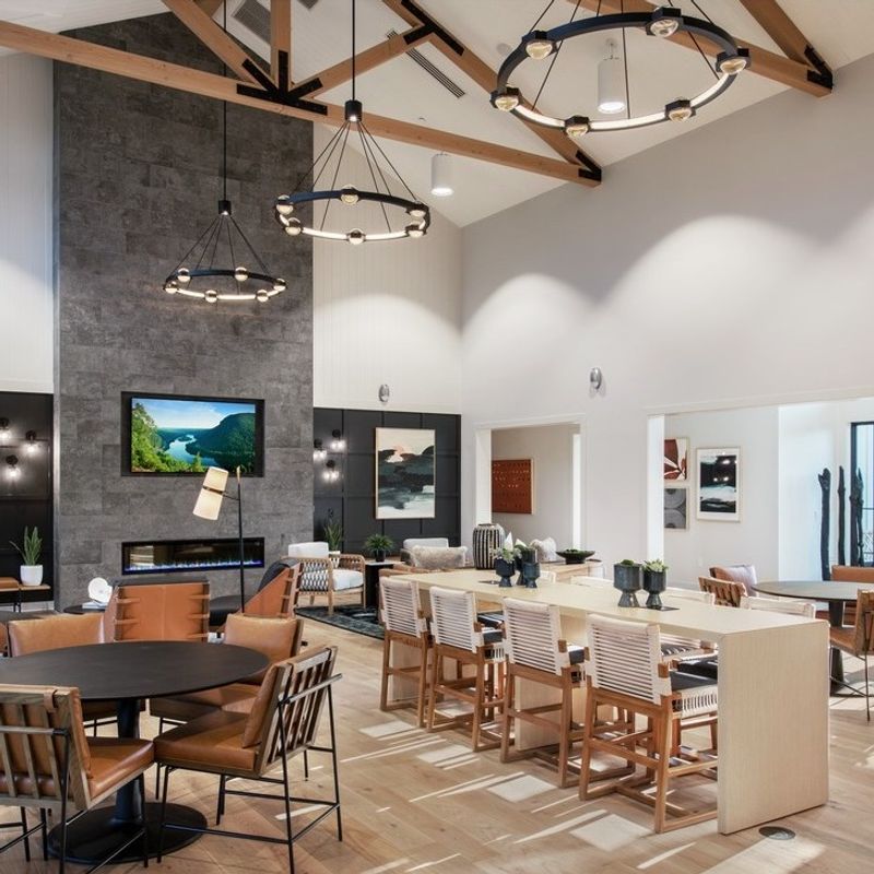 Our ceiling fixtures add a warm, contemporary welcome to the lobby of Regency Waterside in Ambler, PA. Designed with clean lines and upscale materials, these…