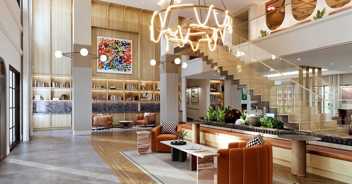 Elegant, modern, and designed to impress. ✨ Our custom lighting fixtures at Era Apartments in Denton, TX create a warm and inviting atmosphere, blending soph…