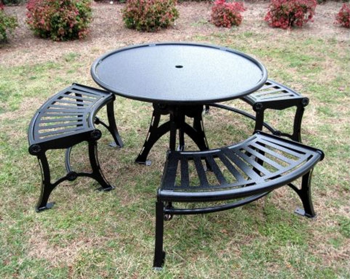 Three Bench Carousel Table