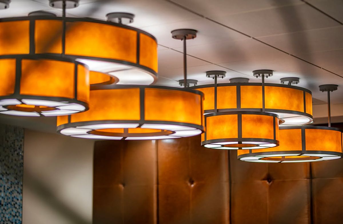 Bringing a touch of warm elegance to Bay Village at Sarasota! ✨ 

Our custom-designed pendant fixtures, with their rich, amber glow and sleek, architectural…
