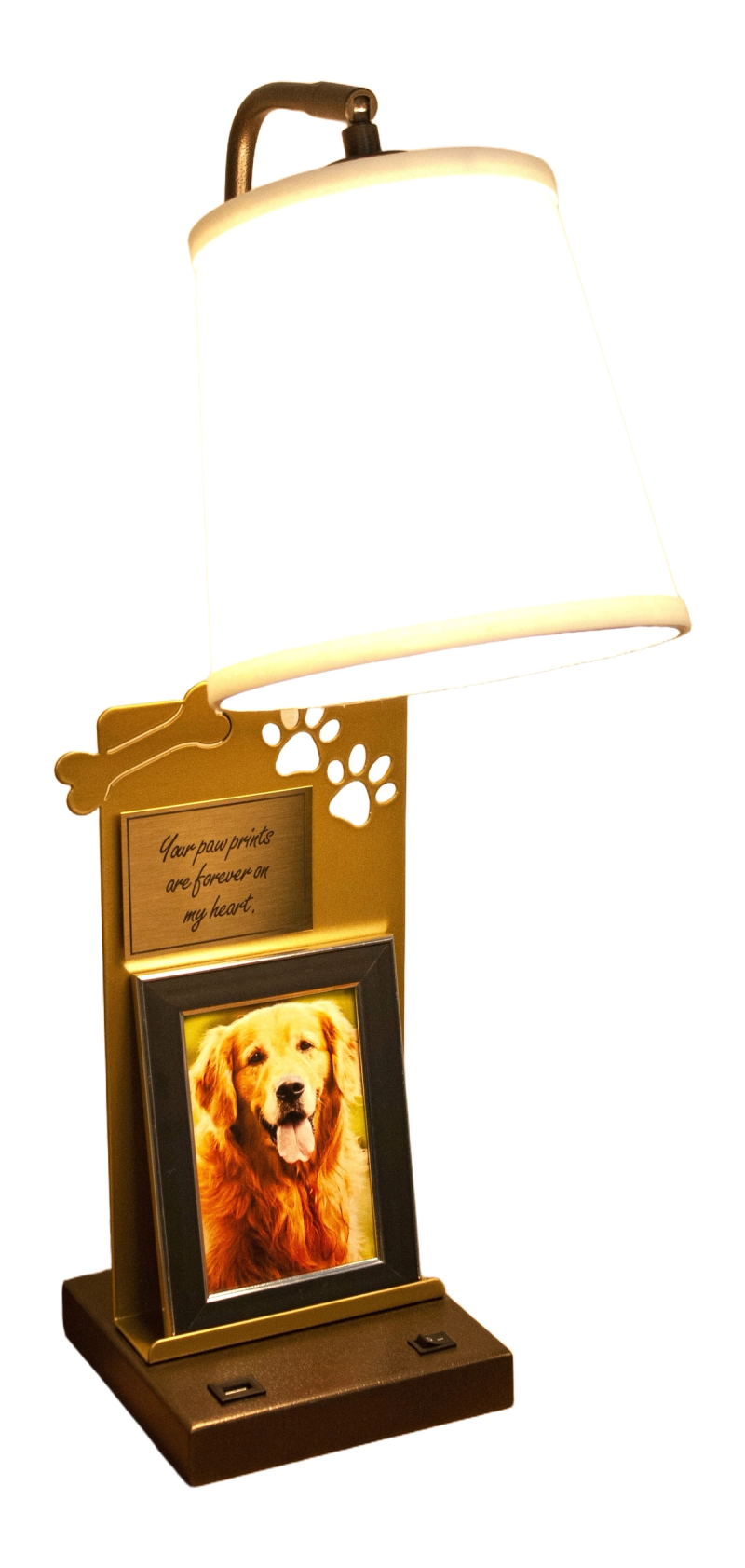 RL-1-0233-PET-USB Pearl Gold & Statuary Bronze PC White Linen Shade