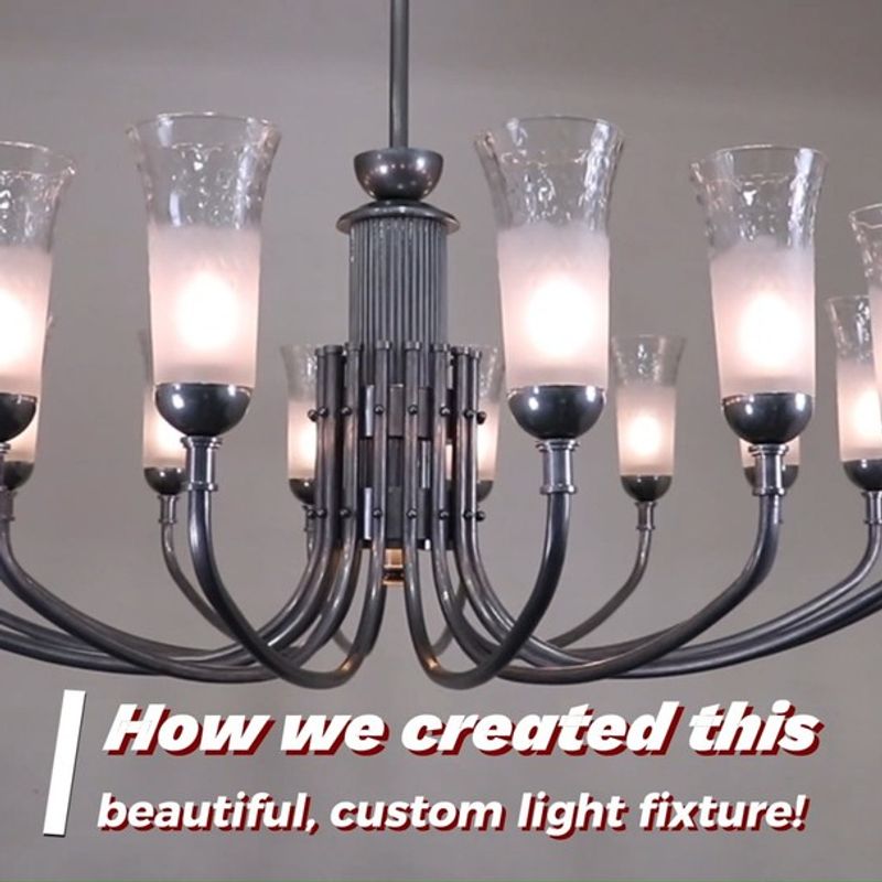 Check out the behind the scenes process of us creating this stunning custom light fixture. We strive to make products that give the 'WOW' factor, and this on…