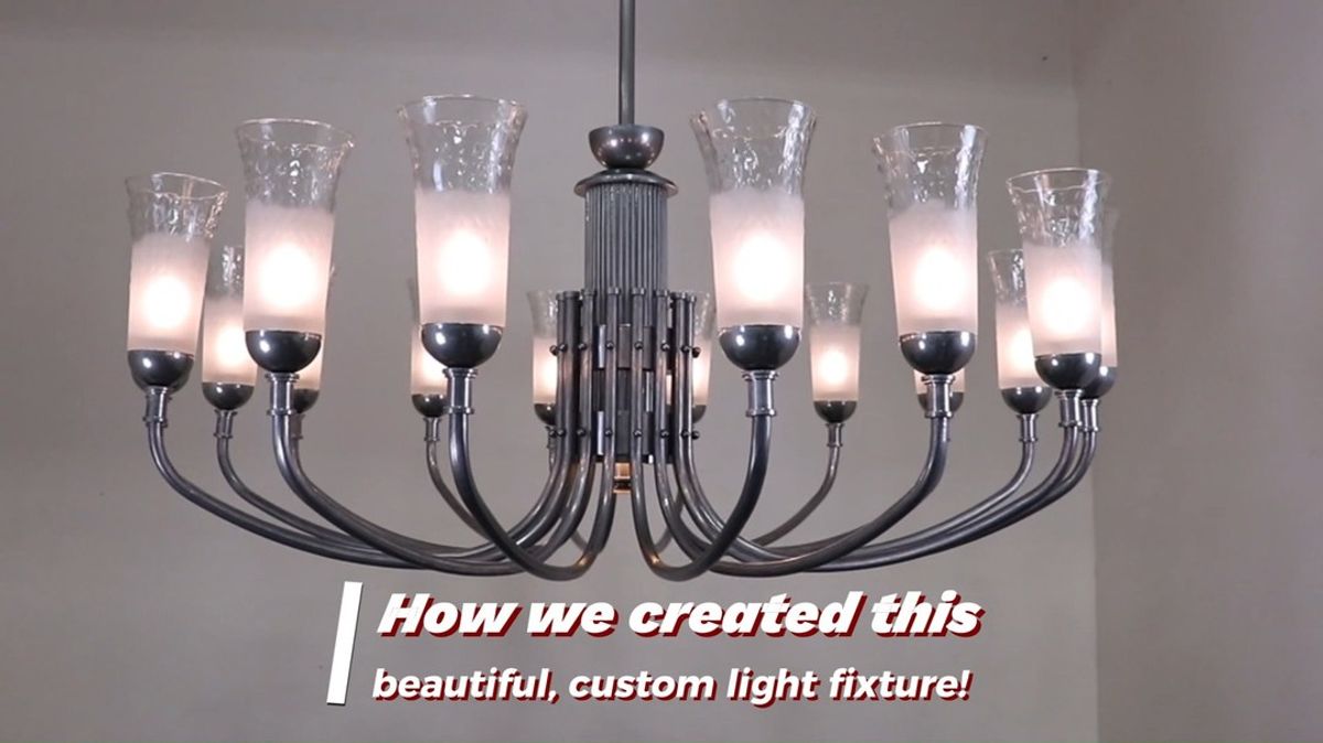 Check out the behind the scenes process of us creating this stunning custom light fixture. We strive to make products that give the 'WOW' factor, and this on…