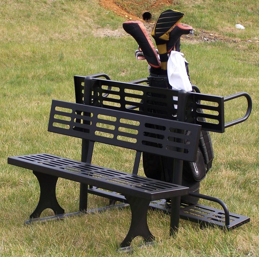 Golf Bench with Bag Stand