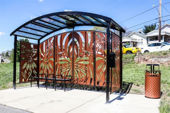 BS-1201 BRONZE-14ft Valley Metro-Butterfly Bus Shelter
