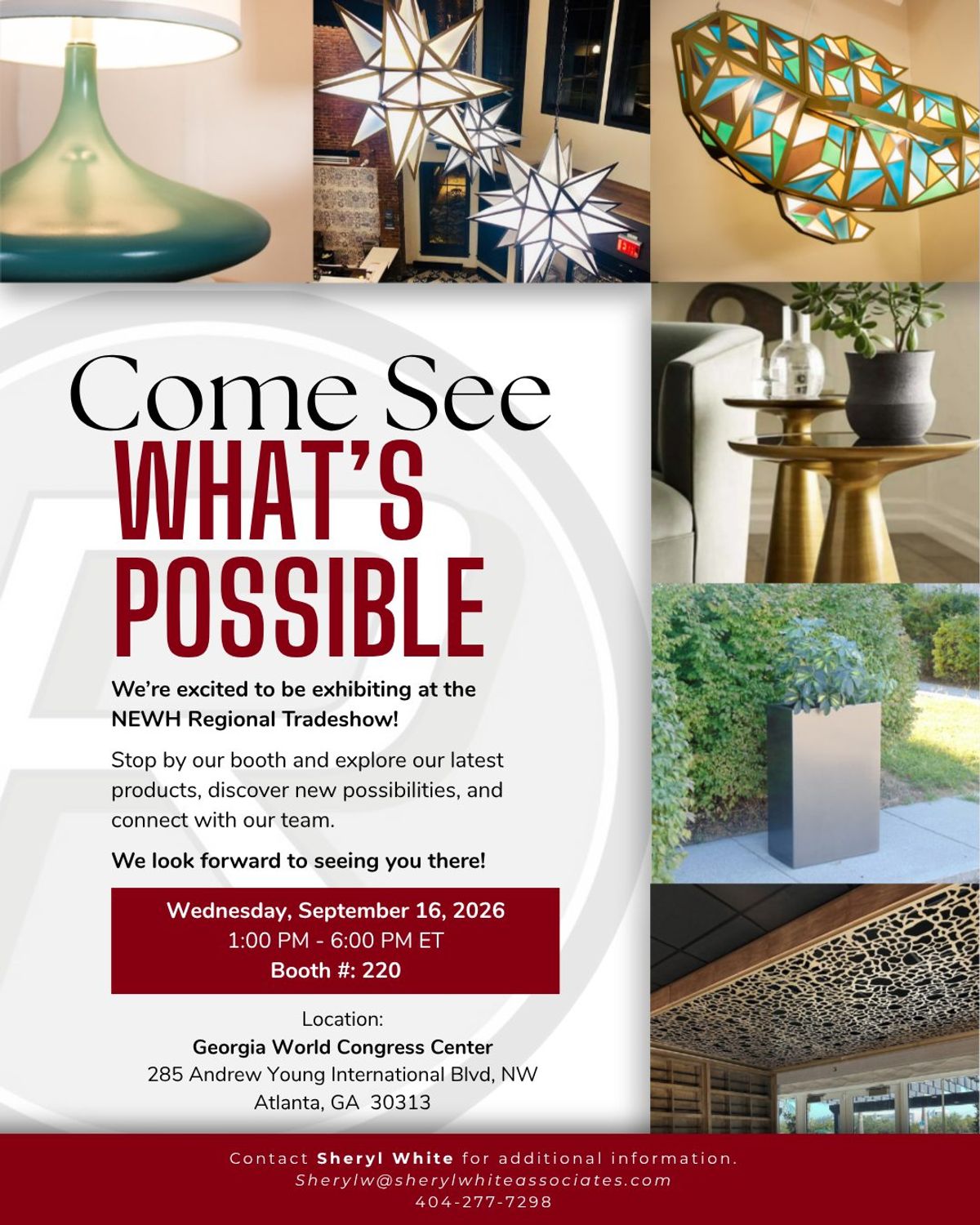 Come See What’s Possible!
We’re excited to be exhibiting at the NEWH Regional Tradeshow in Atlanta!
Stop by Booth #220 to connect with our team and explore…