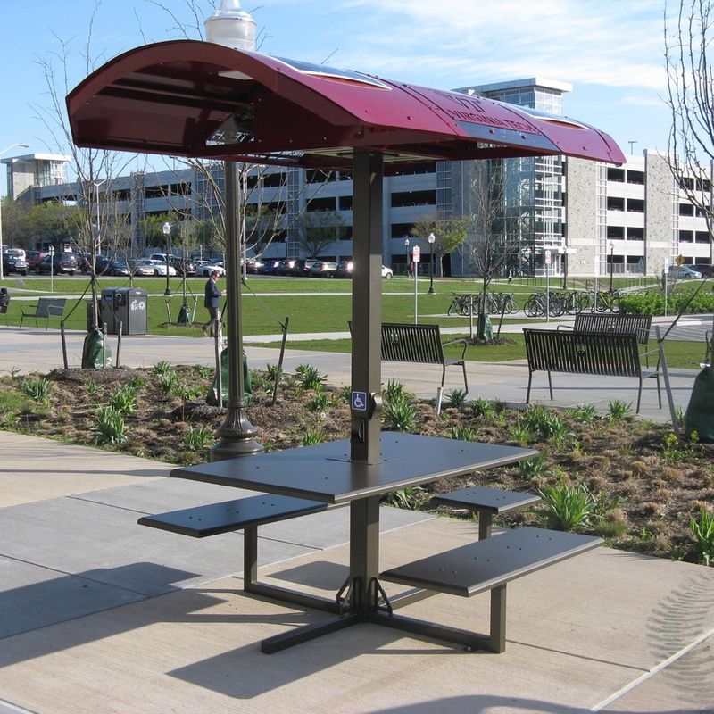 RCLF Site Furnishings, a Division of Renaissance, has added advanced Solar Recharging Stations to its product line. This station, T-1657-5-SM-ADA, has a  qua…