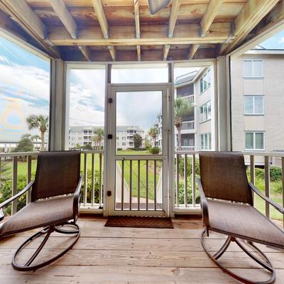 View from the screened porch in a Wild Dunes vacation rental