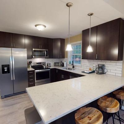 Updated kitchen in The Mendon House.