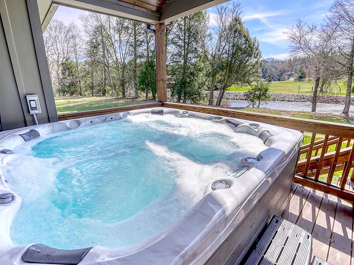 Toccoa River Views From Hot Tub At A Luxury Suches Georgia Cabin Rental