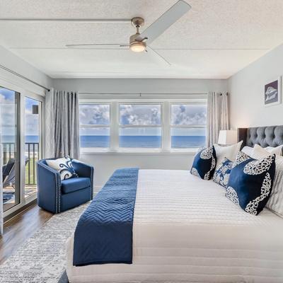 Primary bedroom with views in Amelia South C3.