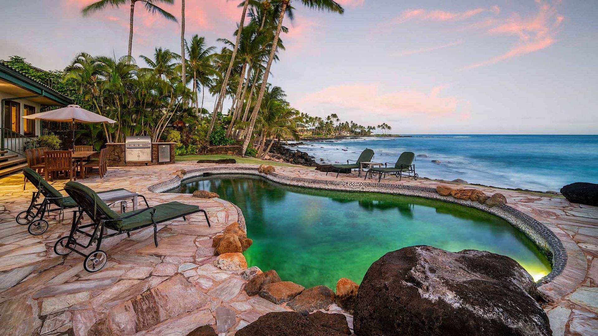 Ocean View from private pool at a luxury Kauai vacation rental