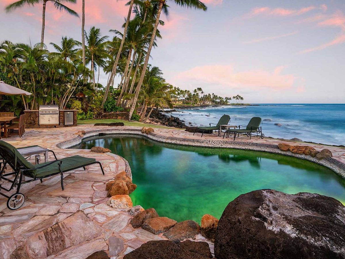 Ocean View from private pool at a luxury Kauai vacation rental