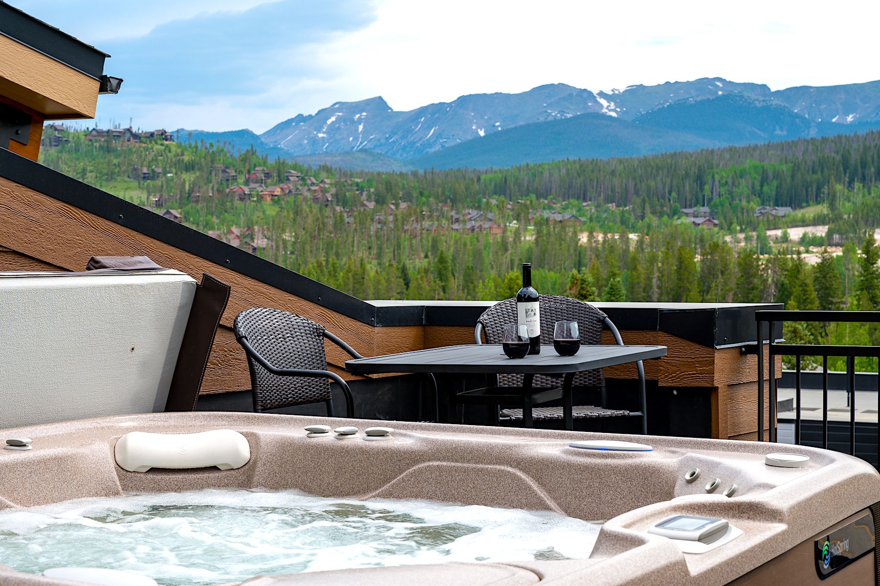 Rooftop Hot Tub With View of The Continental Divide From Luxury Winter Park Vacation Rental Hot Tub
