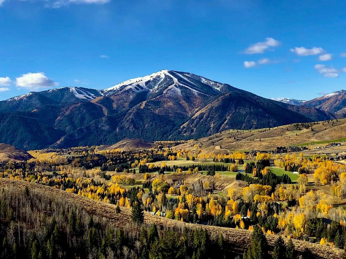 Aerial View of Proctor Mountain Trail, Sun Valley in the Fall