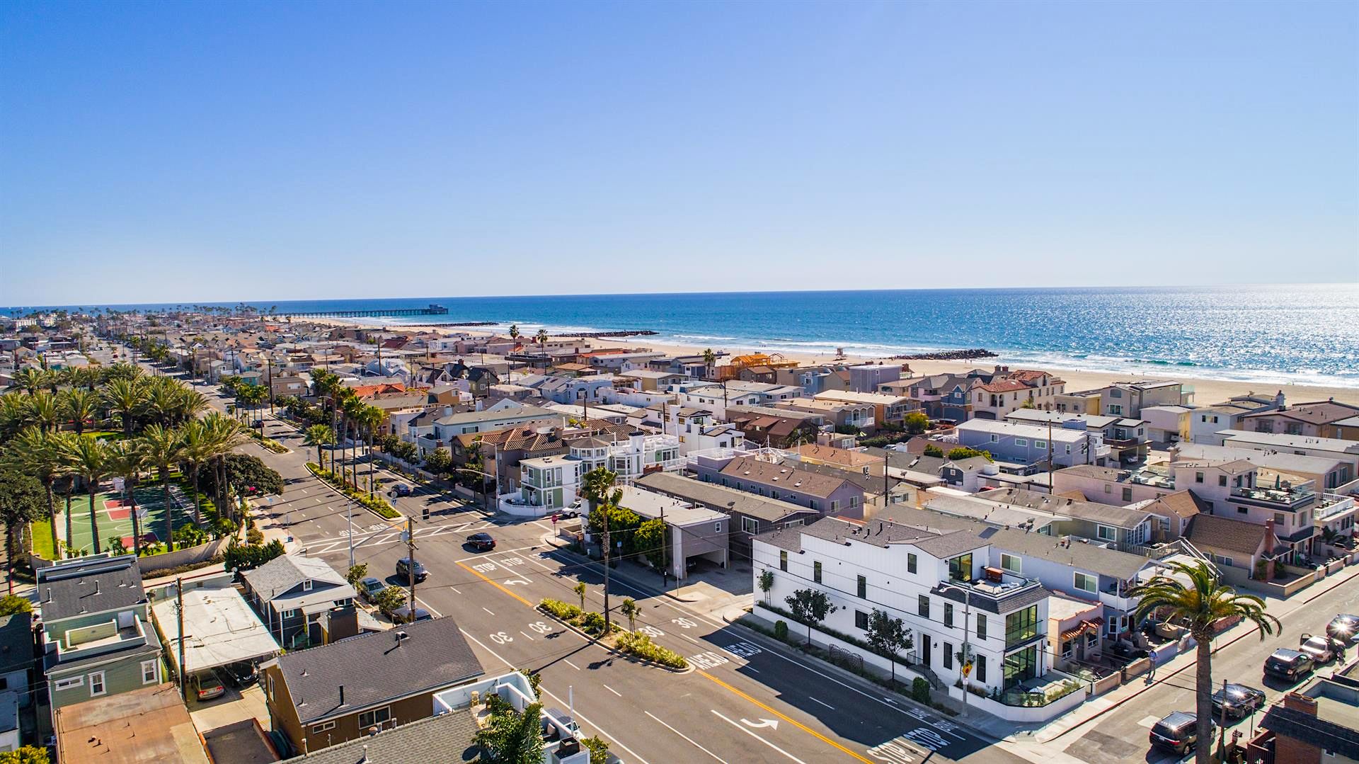 Aerial View of Newport Beach and The Pacific Ocean