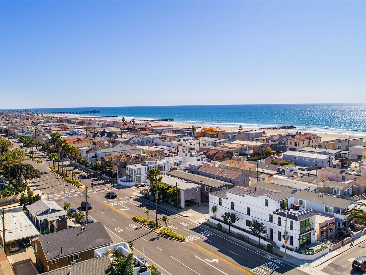 Aerial View of Newport Beach and The Pacific Ocean