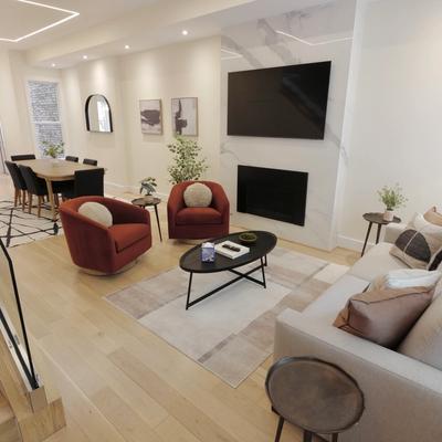 Living room in a D.C. vacation rental home.