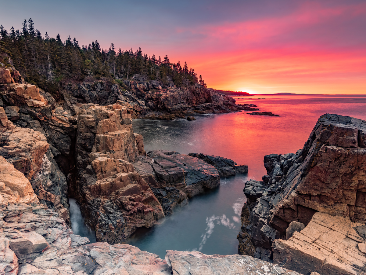 View of Acadia National Park at Sunset