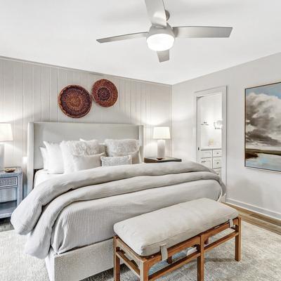 Primary bedroom in 63 Fairway Lane Villa.
