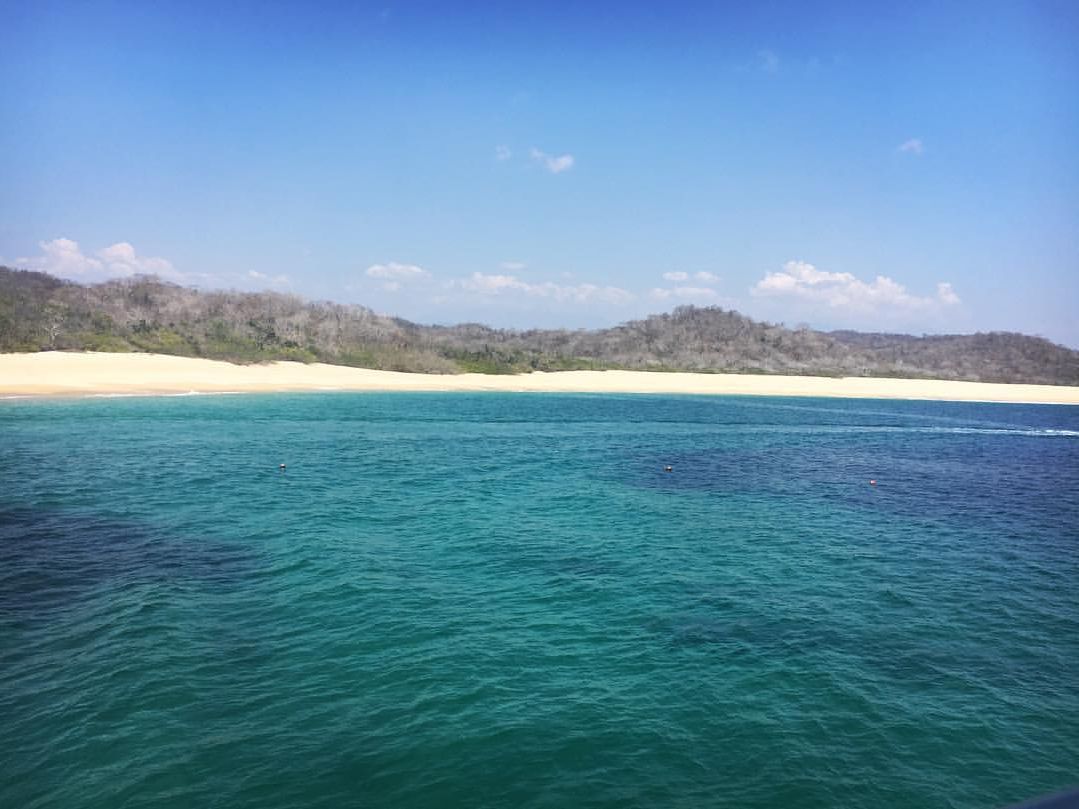 Playa La India is a postcard-perfect beach in Huatulco with white sand and vibrant blue water. Its natural setting makes it a dream destination for swimming and relaxation.