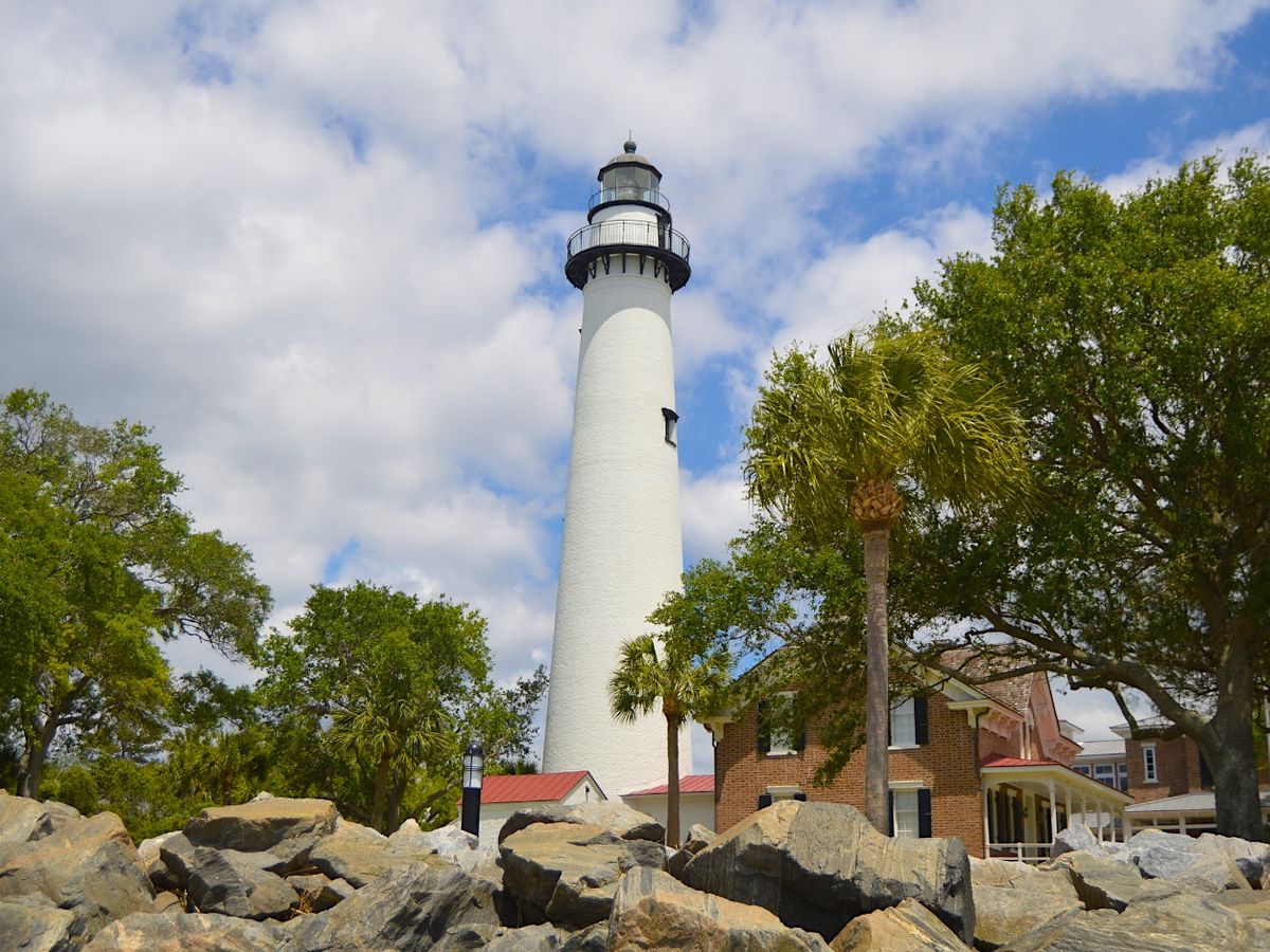 View of St. SImons Lighthouse in Georgia