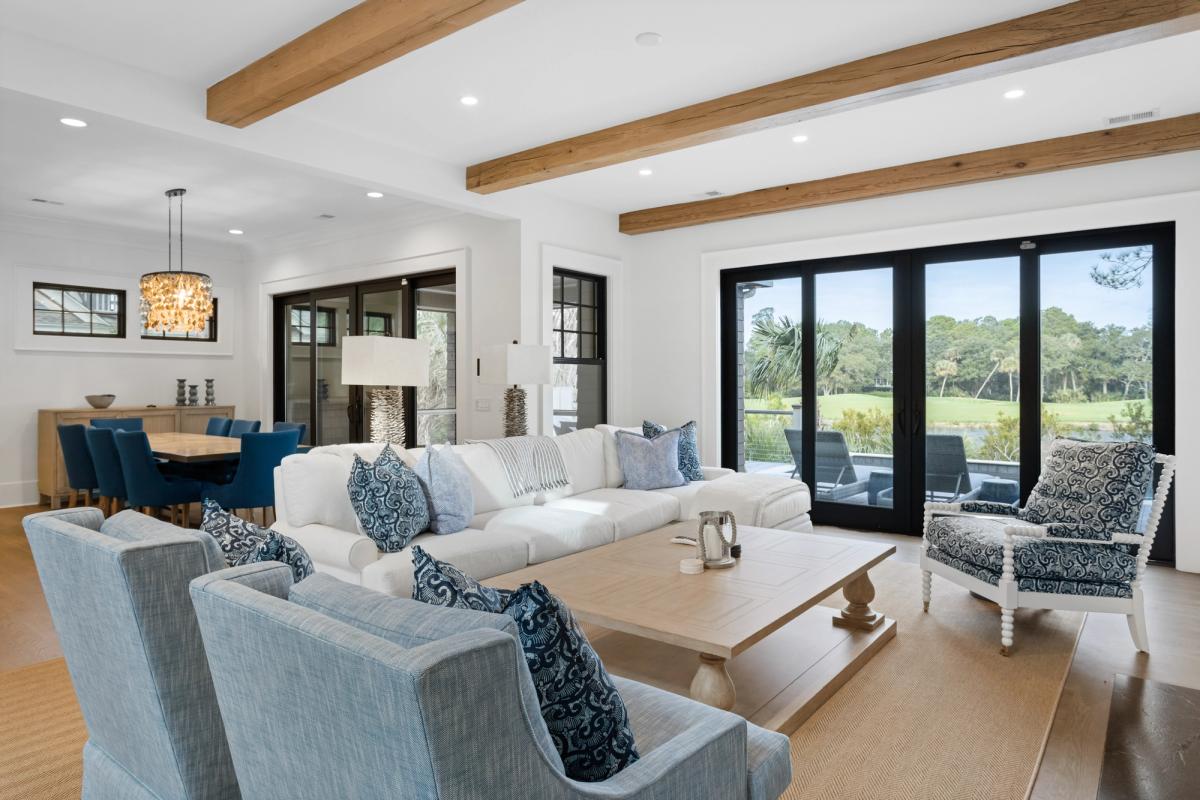 Living room of a Kiawah Island vacation home.