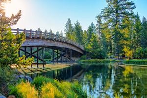 View of The Cardinal Landing Bridge Over The Deschutes River