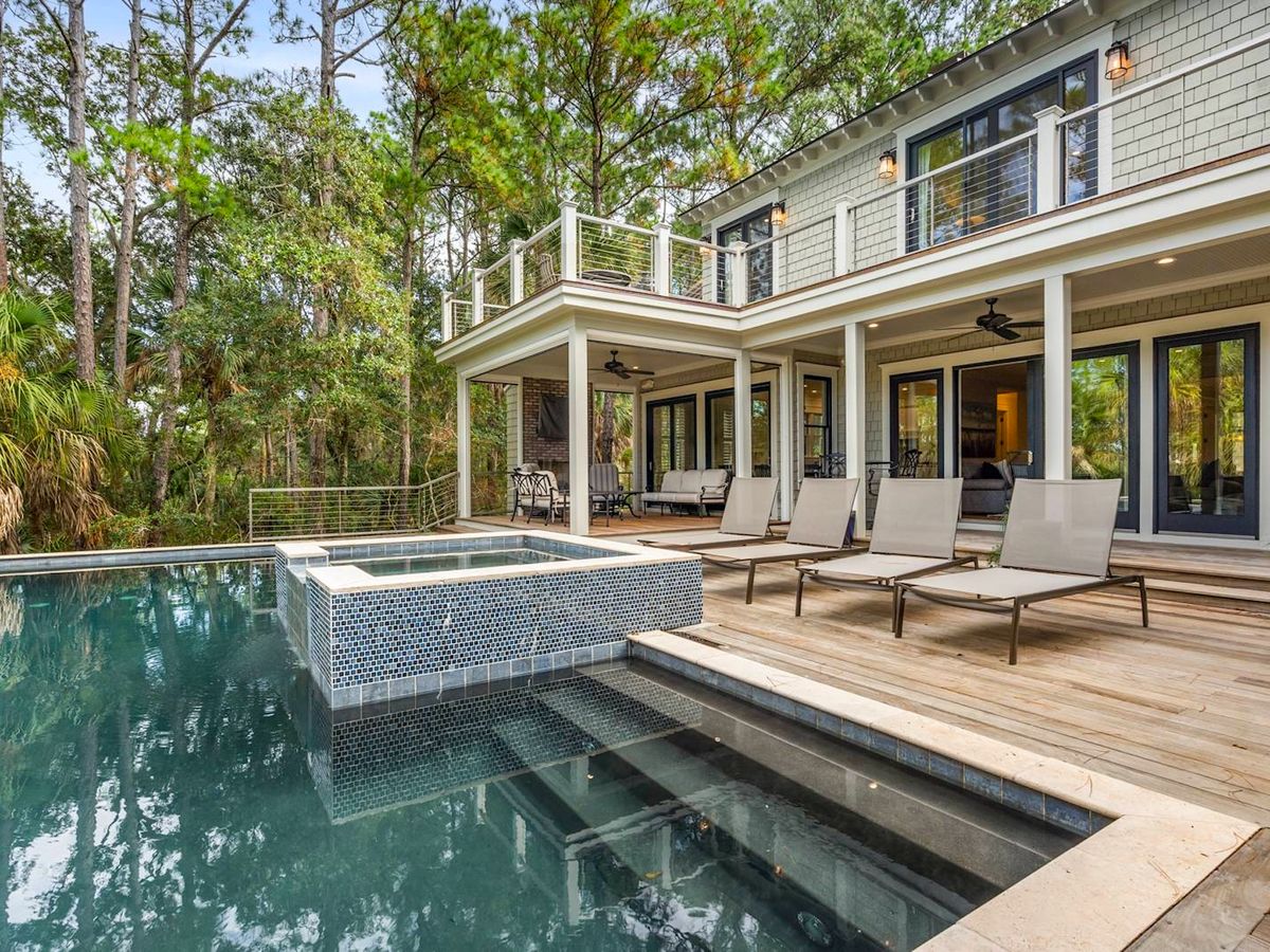 View of Private Pool in Luxury Kiawah Island Vacation Rental For Snowbirds