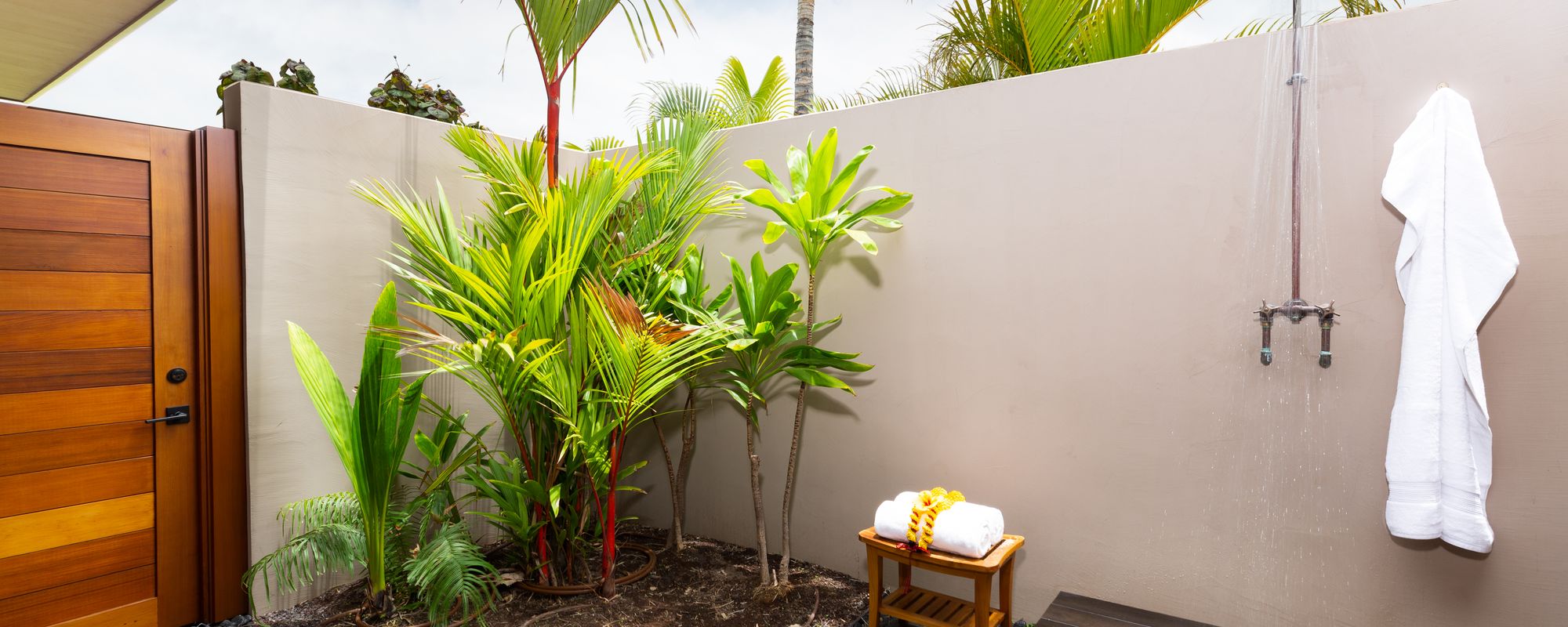 Outdoor shower at Hawaii vacation rental