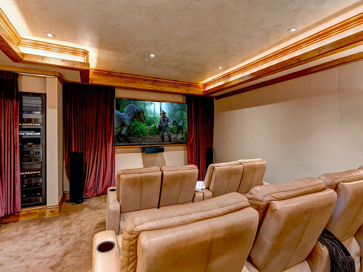 Home Theater with Large Recliners in A Park City Luxury Vacation Rental
