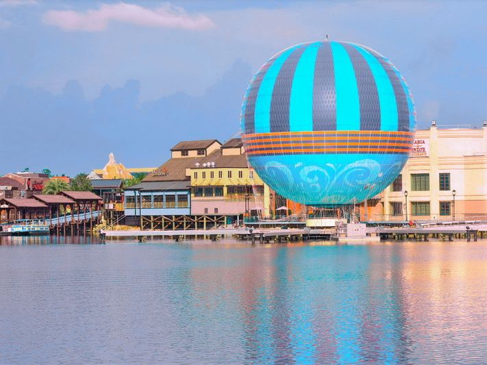 View of Aerophile Hot Air Ballon in Disney Springs Orlando, FL