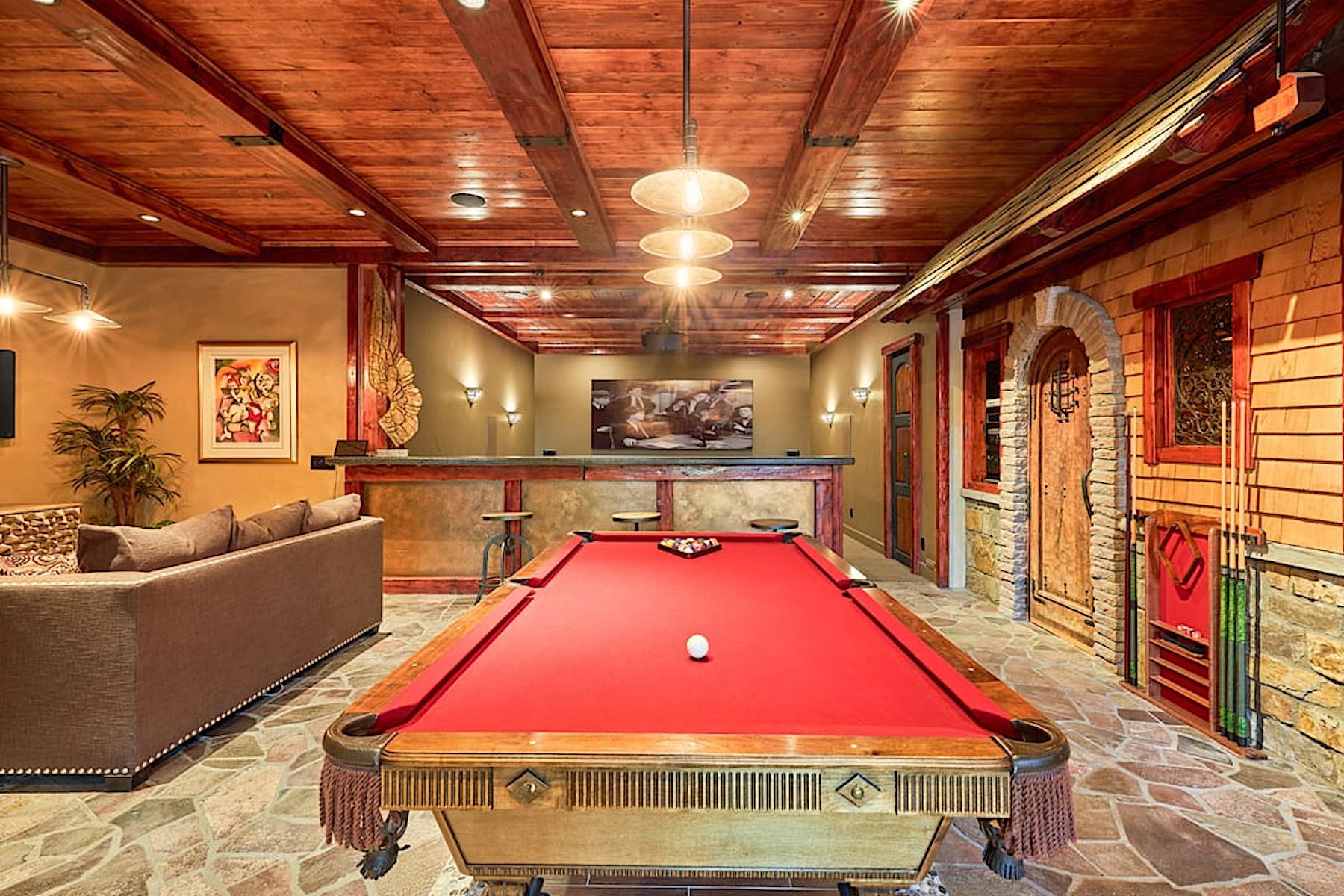 Game Room with Pool Table and Bar in Luxury Scottsdale Vacation Rental
