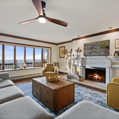 Living area with views in Rocky Ridge.