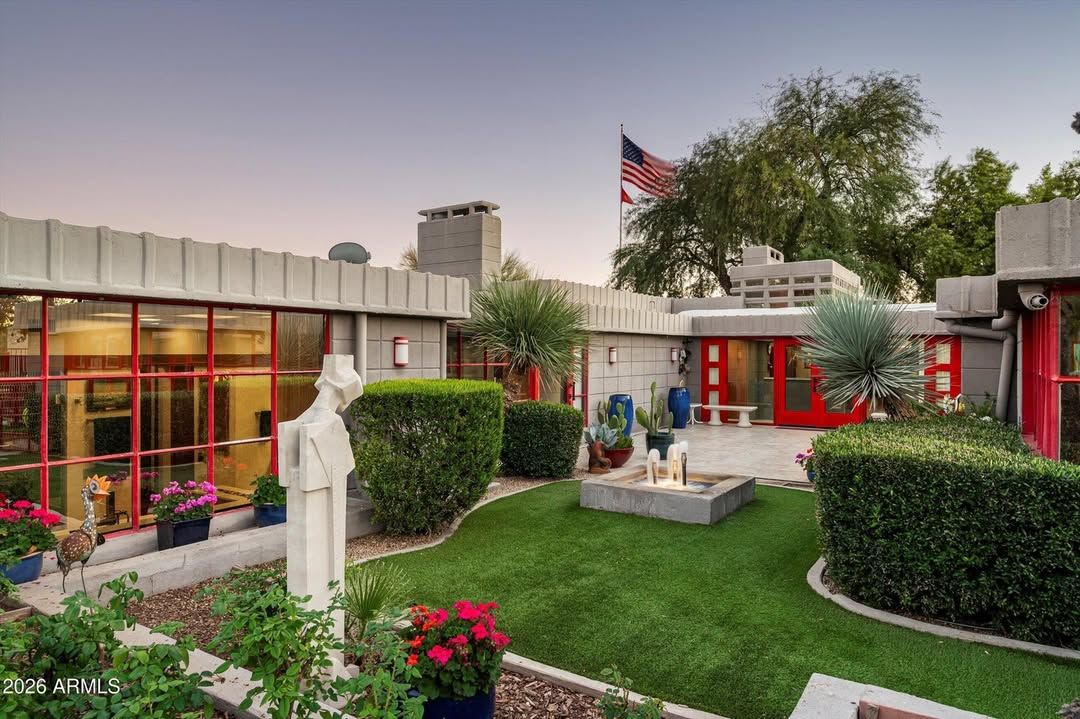 Wildflowers bloom along a hillside trail at McDowell Sonoran Preserve during sunset. This protected desert area offers scenic hiking, mountain views, and peaceful nature escapes near Scottsdale.