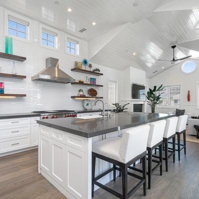 Open kitchen in a Newport Beach vacation rental.